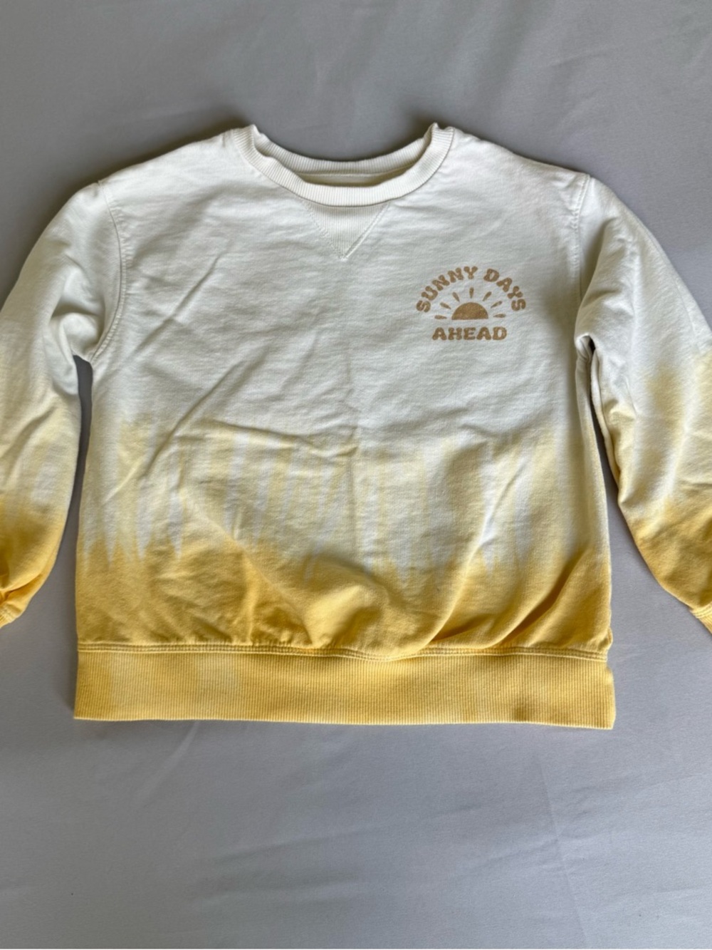 Kids Ombre Yellow Crewneck Sweatshirt - Sunny Days Ahead